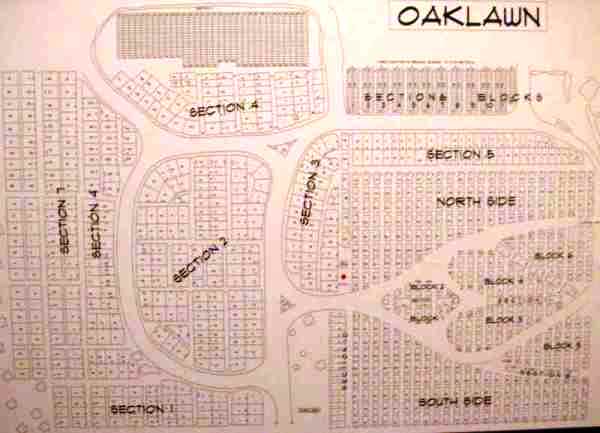 Oak lawn Cemetery Section layou map